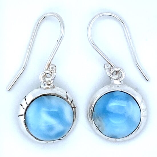 Larimar Round About Earrings exclusive and rare gemstones