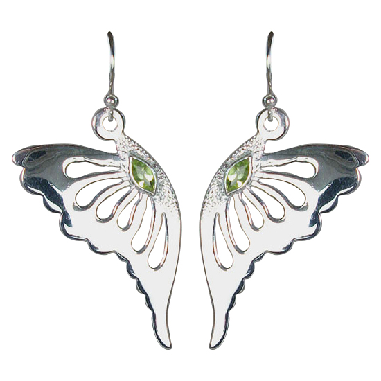 Peridot Fluttering Butterfly Earrings
