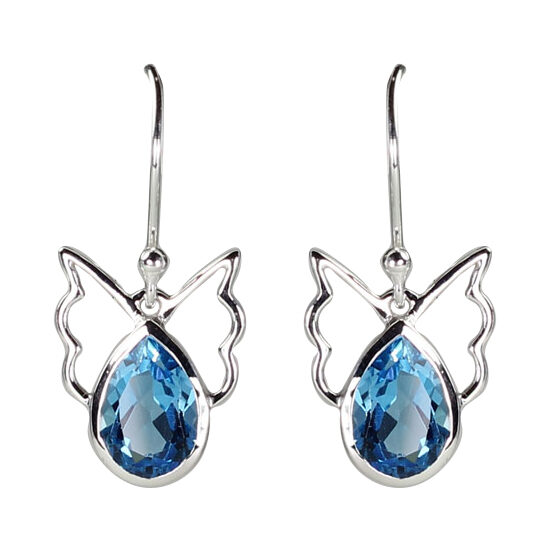 Blue Topaz Angel Earrings