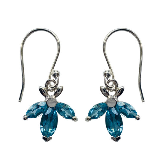 Blue Topaz Pretty Petals Earrings