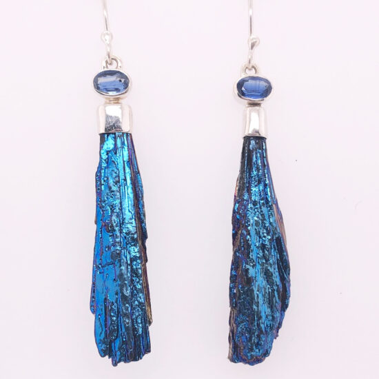 Kyanite Blue Feather Earrings wholesale vendors jewelry natural stones