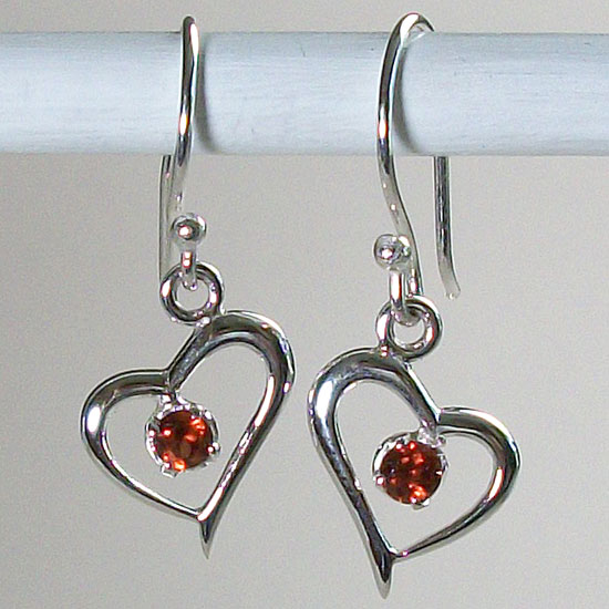 Garnet Sweet-Hearts Earrings