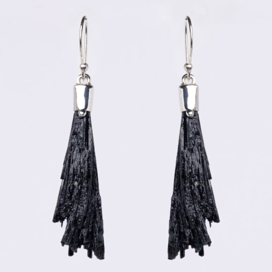 Black Kyanite Wing Earrings