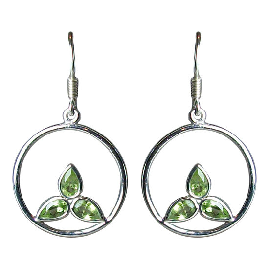 Peridot Leaf Cluster Earrings