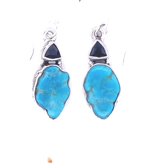 Turquoise Spinel Earth Treasure Earrings designer wholesale genuine gemstone jewelry