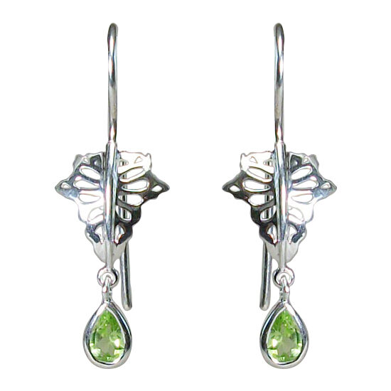Peridot Ivy Leaf Earrings