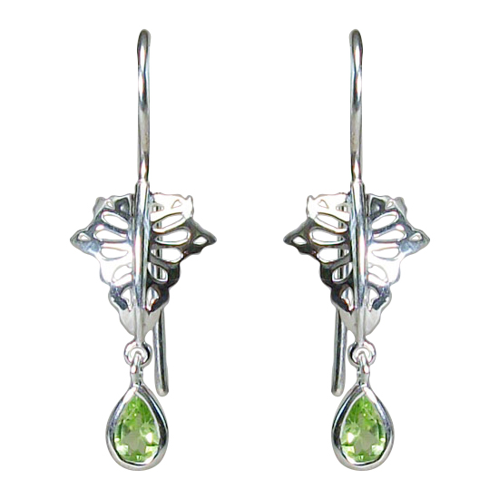 Peridot Ivy Leaf Earrings