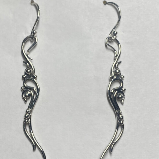 Silver Dragon Tail Earrings