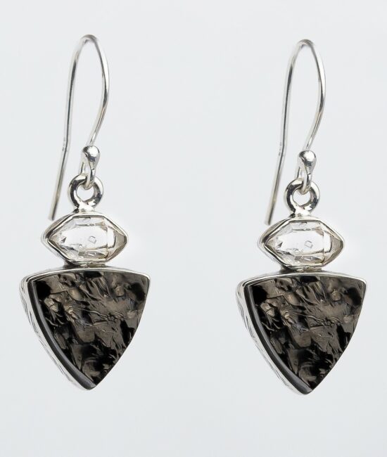 Shungite Herkimer Diamond Freedom Earrings