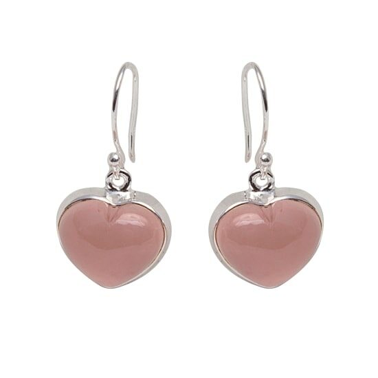 Rose Quartz Rosemary's Heart Earrings unique jewelry wholesale suppliers