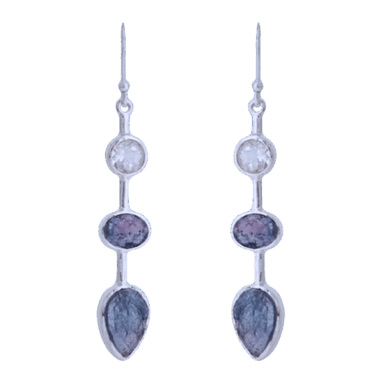 Tanzanite White Topaz Glam Earrings