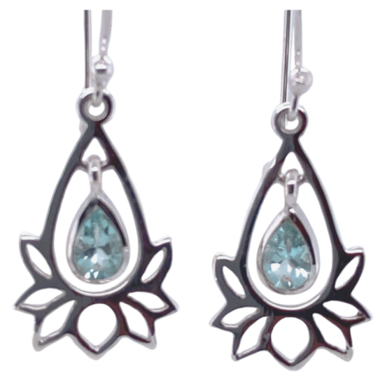 Lotus Love Earrings wholesale sterling silver gemstone jewelry