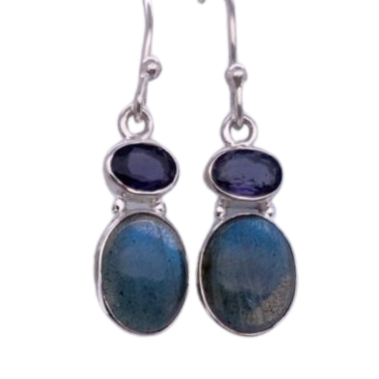 Labradorite Iolite Singing Earrings wholesale sterling silver gemstone jewelry