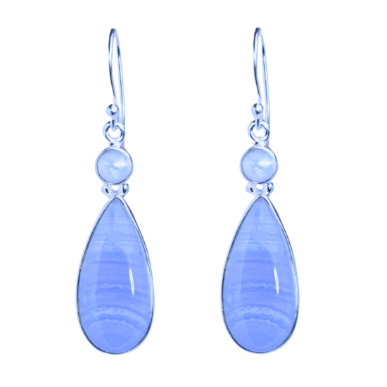 Blue Lace Moonstone Heavenly Earrings wholesale sterling silver gemstone jewelry supplier