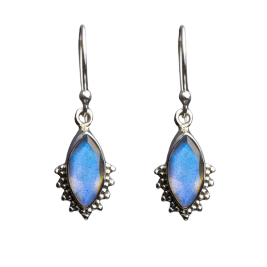 Labradorite Tribal Shine Earrings wholesale sterling silver gemstone jewelry