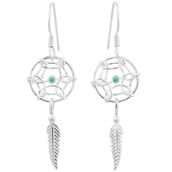 Silver dreamcatcher earrings