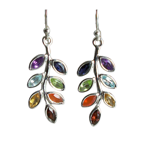 Chakra Leaf Earrings wholesale crystal gemstone suppliers wholesale jewellery