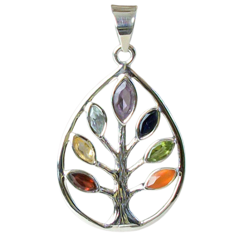 Chakra Tree of Life Pendant wholesale crystal gemstone suppliers wholesale jewellery