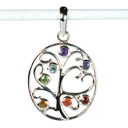 Chakra Tree of Life and Love Pendant ethically handcrafted exclusive designs fashion jewelry