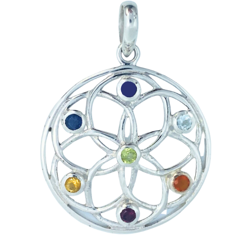 Chakra Seed of Life Pendant ethically handcrafted exclusive designs fashion jewelry