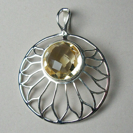 Citrine Lotus Solar Plexus Pendant