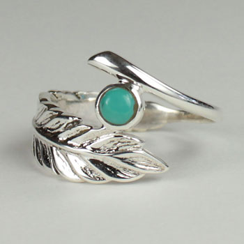 Turquoise Feather Brave Ring best wholesale jewelry suppliers bohemian jewelry