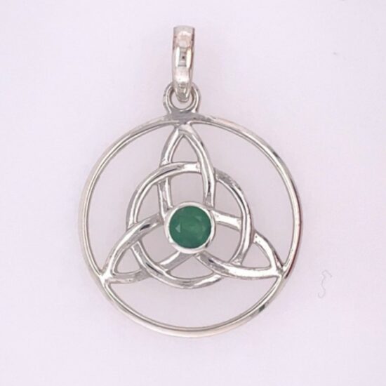 Emerald Celtic Triskelion Pendant