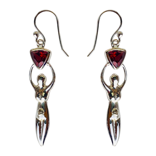Garnet Goddess Earrings ethically handcrafted exclusive designs fashion jewelry