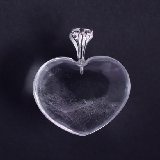 Crystal Quartz Clear Heart Pendant hypoallergenic silver jewelry jewellery wholesale suppliers
