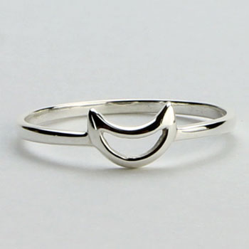 Crescent Silver Moon Ring