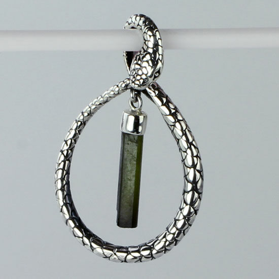 Black Tourmaline Oro Snake Charm Pendant wholesale jewelry suppliers online