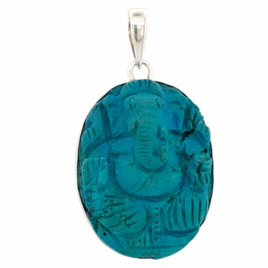 Chrysocolla Ganesh Cheerful Pendant best jewelry supply wholesale
