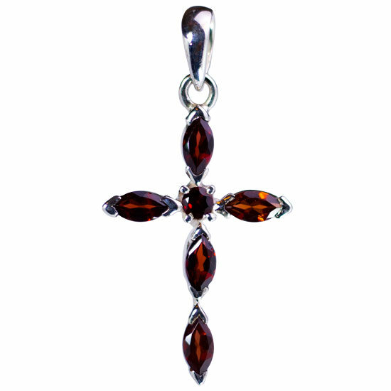Garnet Inspiring Cross Pendant unique jewelry wholesale suppliers us jewelry vendors