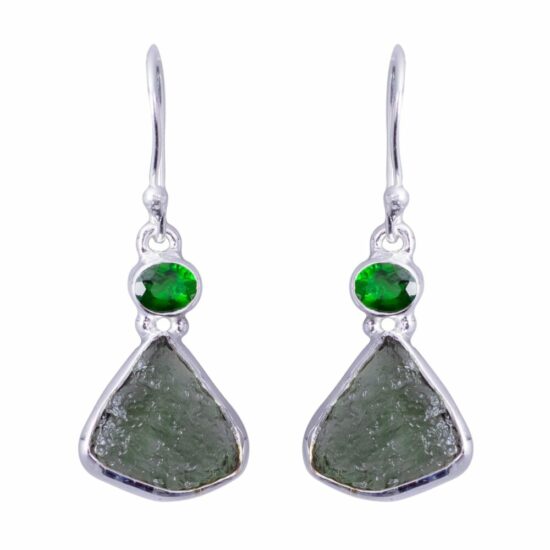 Moldavite Gem Earrings wholesale natural gemstone jewelry