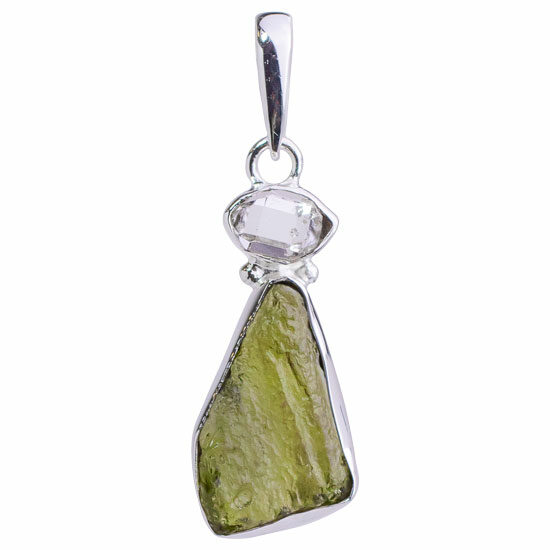 Moldavite Gem Pendant wholesale sterling silver natural gemstone jewelry