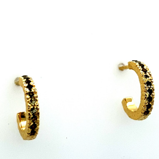 Gold Plated Moldavite Sparkling Earrings