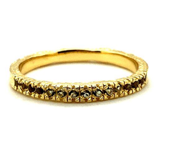Moldavite Gold Vermeil Sparkle Ring