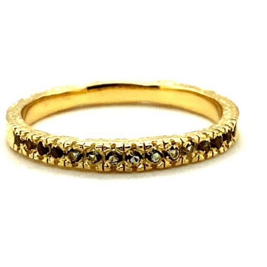 Moldavite Gold Vermeil Sparkle Ring