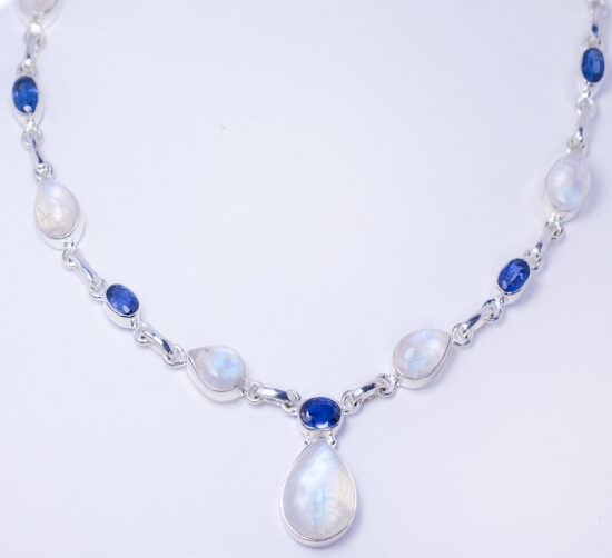 Moonstone Blue Kyanite Goddess Necklace