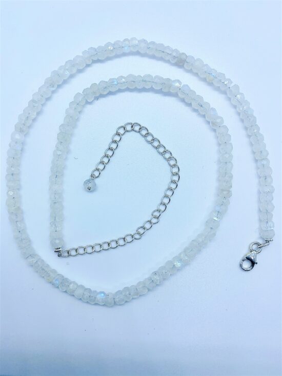 Sparkling Moonstone Beaded Necklace sterling silver natural gemstone jewelry wholesale vendor