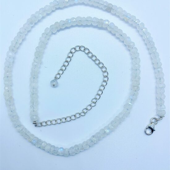 Sparkling Moonstone Beaded Necklace sterling silver natural gemstone jewelry wholesale vendor