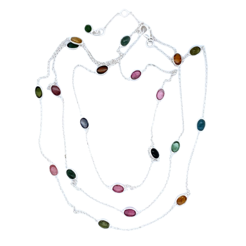Multi Tourmaline Flowing Long Necklace fashion jewelry wholesalers USA exclusive designs