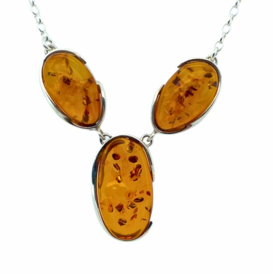 Baltic Amber Three Stone Necklace