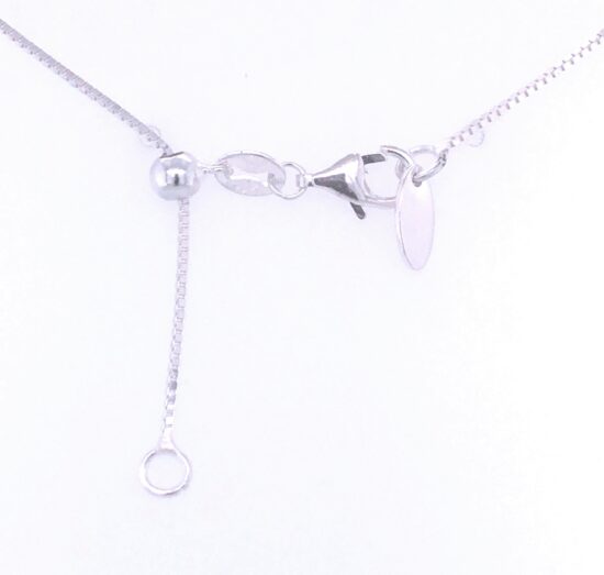 Adjustable Silver Italian Box Chain Necklace 16-18"