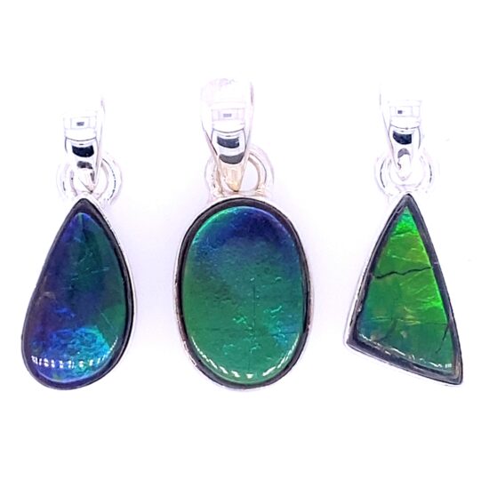 Ammolite Rainbow Fossil Pendant