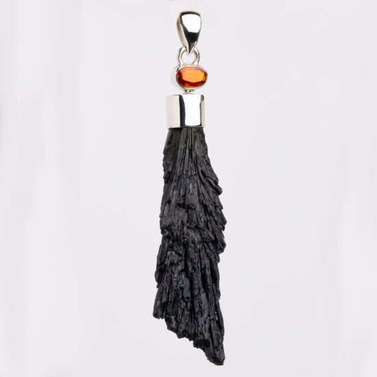 Black Kyanite Orange Wing Pendant