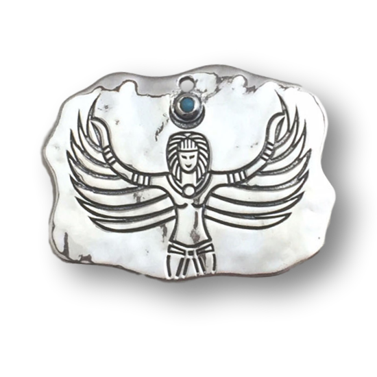 Egyptian Goddess Isis Lapis Scarab Reversible Pendant