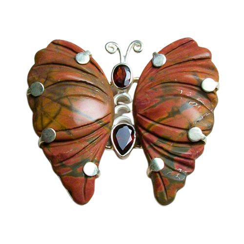 Red Creek Jasper Butterfly Pendant women's unique jewelry wholesale supplier