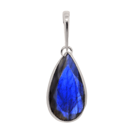 Labradorite Blue Light Flash Pendant natural gemstone wholesale sterling silver jewelry vendor