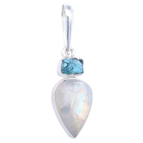 Moonstone Rough Apatite Pendant